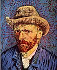 Vincent van Gogh Self-Portrait with Felt Hat grey painting
